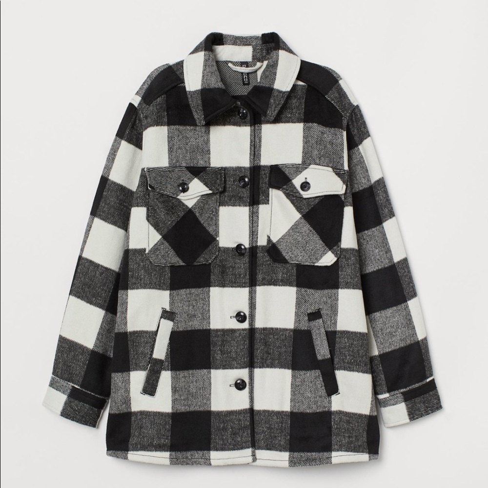 Plaid Oversized Shirt Jacket - Picture 1 of 5